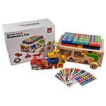 Joc educativ multifuncțional sortator de forme geometrice pe coloane cu cartonașe și sortator de forme geometrice animale, 18 luni+ - imagine 3
