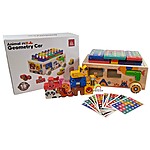 Joc educativ multifuncțional sortator de forme geometrice pe coloane cu cartonașe și sortator de forme geometrice animale, 18 luni+ - imagine 2