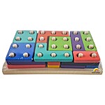 Joc educativ multifuncțional sortator de forme geometrice pe coloane cu cartonașe și sortator de forme geometrice animale, 18 luni+ - imagine 5