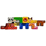 Joc educativ multifuncțional sortator de forme geometrice pe coloane cu cartonașe și sortator de forme geometrice animale, 18 luni+ - imagine 7
