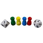 Joc educativ din lemn 3 în 1, Tabla înmulțirii cu pioni, cartonașe și zaruri, Multiplication Board Game - imagine 4