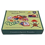 Joc creativ din lemn cu piese de tip tangram, bețe și cartonașe cu modele, 100 piese - imagine 7