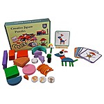 Joc creativ din lemn cu piese de tip tangram, bețe și cartonașe cu modele, 100 piese - imagine 10