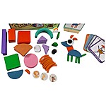 Joc creativ din lemn cu piese de tip tangram, bețe și cartonașe cu modele, 100 piese - imagine 5