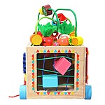 Joc educativ multifuncțional cu 7 activități (ceas, labirint motricitate, xilofon, sortare forme, rotițe rotative, pescuit, recoltat legume), 18 luni+ - imagine 8