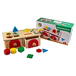 Joc Montessori din lemn de tipul cutia permanenței cu sertare, pentru sortare și clasificare forme și culori - imagine 2