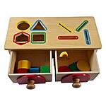 Joc Montessori din lemn de tipul cutia permanenței cu sertare, pentru sortare și clasificare forme și culori - imagine 6