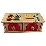 Joc Montessori din lemn de tipul cutia permanenței cu sertare, pentru sortare și clasificare forme și culori - imagine 7