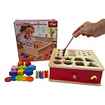 Joc Montessori de sortare, clasificare și pescuit, cu forme geometrice, bile, jetoane, bețe și viermișori - imagine 9