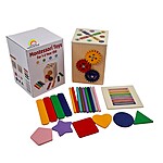 Joc educativ multifuncțional din lemn. Joc de sortare și clasificare forme și culori, cu bețișoare colorate, forme și rotițe rotative, 1-3 ani - imagine 7