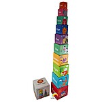 Cuburi de stivuit din carton cu animale și cifre – Turn Montessori cu 10 cuburi din carton gros - imagine 5