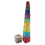 Cuburi de stivuit din carton cu animale și cifre – Turn Montessori cu 10 cuburi din carton gros - imagine 2