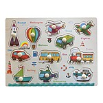 Puzzle încastru cu mijloace de transport, 11 piese - imagine 5