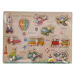 Puzzle încastru cu mijloace de transport, 11 piese - imagine 2