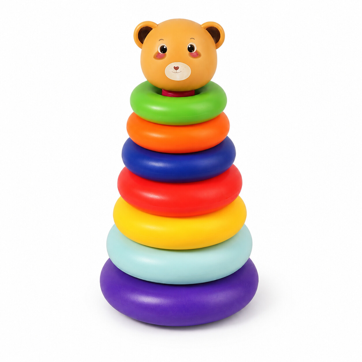 Piramidă de stivuire din plastic cu ursuleț, 22 cm
