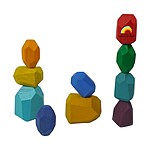 Pietre de stivuit și de echilibru din lemn – set cu 10 piese - imagine 3