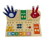 Joc multifuncțional de matematică și de asociere/îndemanare cu bile - Numără pe degete, învață operațiile matematice - imagine 6