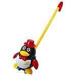Jucărie de împins cu sunete Pinguin, băț întreg