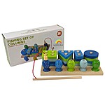 Joc Montessori 2 în 1, sortator de forme geometrice și joc de pescuit - imagine 3