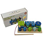 Joc Montessori 2 în 1, sortator de forme geometrice și joc de pescuit - imagine 4