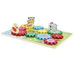 Joc de tip puzzle 3D roți zimțate, model cu animale de la fermă - imagine 9
