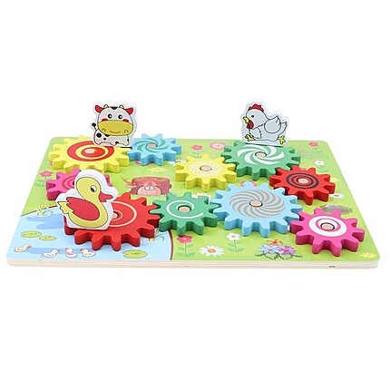 Joc de tip puzzle 3D roți zimțate, model cu animale de la fermă